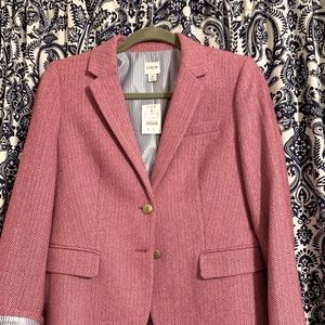 J Crew pink Herringbone schoolboy Blazer